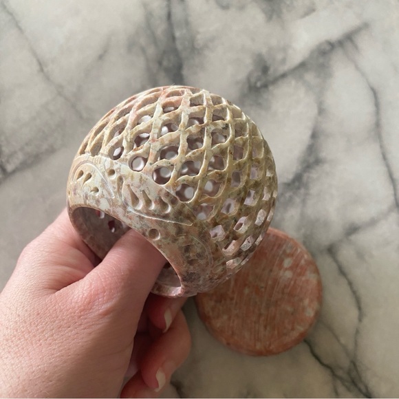 Carved Soapstone Incense Cone and Candle Burner - Picture 6 of 9